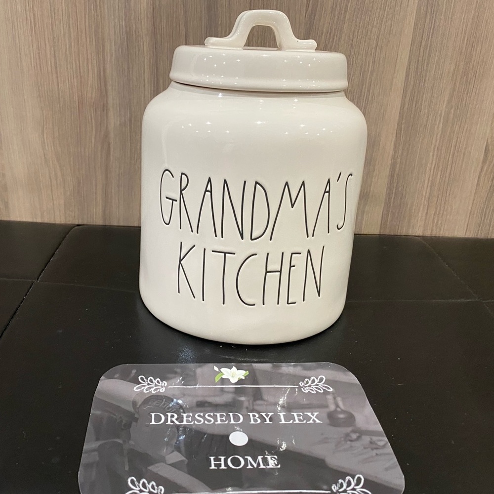 VHTF NWT Rae Dunn GRANDMA'S KITCHEN Canister w Lid